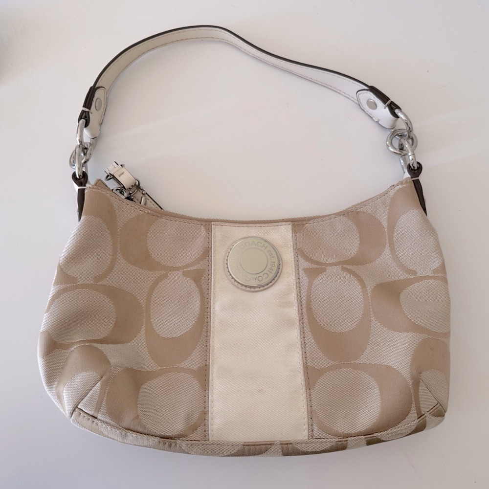 COACH Vintage Mini Purse in Beige/White